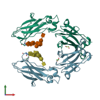 PDB entry 4wi4 coloured by chain, front view.