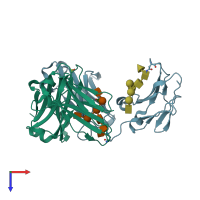 PDB entry 4wi7 coloured by chain, top view.