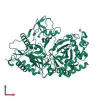 PDB entry 4wie coloured by chain, front view.