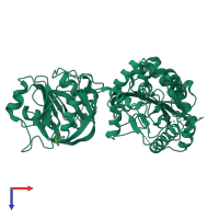 PDB entry 4wio coloured by chain, top view.