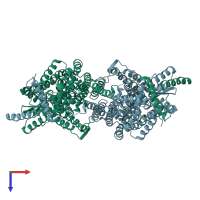 PDB entry 4wis coloured by chain, top view.