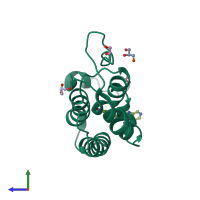 PDB entry 4wiv coloured by chain, side view.