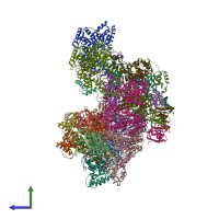 PDB entry 4wj3 coloured by chain, side view.