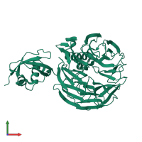PDB entry 4wjs coloured by chain, front view.