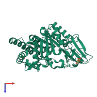 PDB entry 4wjx coloured by chain, top view.