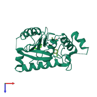 PDB entry 4wk7 coloured by chain, top view.