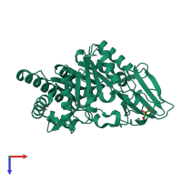 PDB entry 4wka coloured by chain, top view.