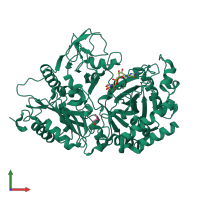 PDB entry 4wl8 coloured by chain, front view.