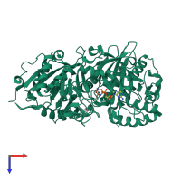 PDB 4wl8 coloured by chain and viewed from the top.
