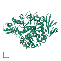 PDB entry 4wlc coloured by chain, front view.