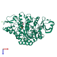 PDB entry 4wlc coloured by chain, top view.