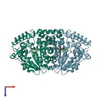 PDB entry 4wlj coloured by chain, top view.