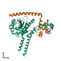 PDB 4wlp coloured by chain and viewed from the front.
