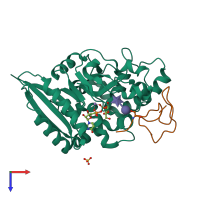 PDB entry 4wma coloured by chain, top view.