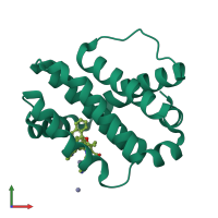 PDB entry 4wmr coloured by chain, front view.