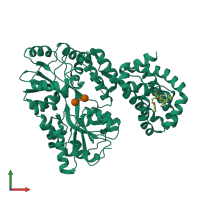 PDB entry 4wmt coloured by chain, front view.