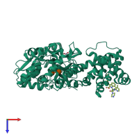 PDB entry 4wmt coloured by chain, top view.