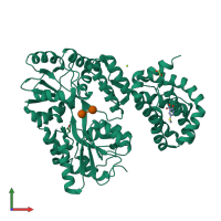 PDB entry 4wmw coloured by chain, front view.