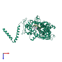 PDB entry 4wmz coloured by chain, top view.