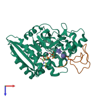 PDB entry 4wnh coloured by chain, top view.