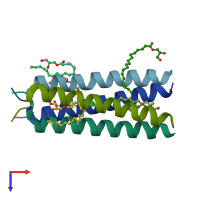 PDB entry 4wo1 coloured by chain, top view.