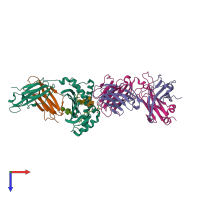 PDB entry 4wo4 coloured by chain, top view.