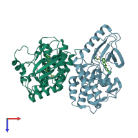 PDB entry 4wo5 coloured by chain, top view.