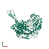 PDB entry 4wp7 coloured by chain, front view.