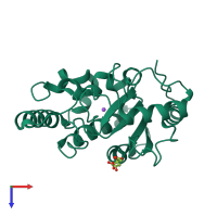 PDB entry 4wpk coloured by chain, top view.