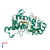 PDB entry 4wqd coloured by chain, top view.