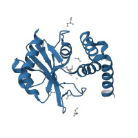 The deposited structure of PDB entry 4wqk contains 1 copy of Pfam domain PF10706 (Aminoglycoside-2''-adenylyltransferase) in 2''-aminoglycoside nucleotidyltransferase. Showing 1 copy in chain A.