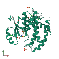 PDB entry 4wr5 coloured by chain, front view.