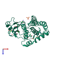 PDB entry 4wr5 coloured by chain, top view.