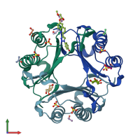 PDB entry 4wrb coloured by chain, front view.