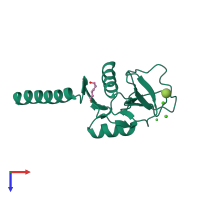 PDB entry 4wrf coloured by chain, top view.