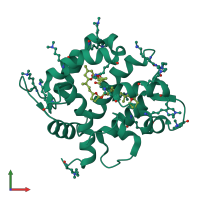 PDB entry 4wri coloured by chain, front view.