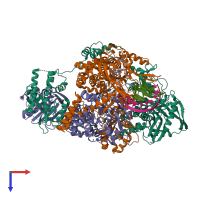 PDB entry 4wsb coloured by chain, top view.