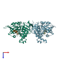 PDB entry 4wsi coloured by chain, top view.