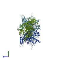 PDB 4wsk coloured by chain and viewed from the side.