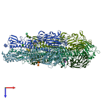 PDB entry 4wsr coloured by chain, top view.