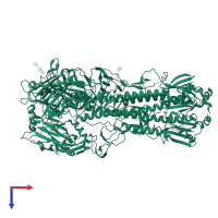 Hemagglutinin HA2 chain in PDB entry 4wss, assembly 2, top view.