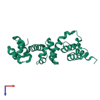 PDB entry 4wt3 coloured by chain, top view.