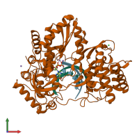 PDB entry 4wte coloured by chain, front view.