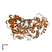 PDB 4wtg coloured by chain and viewed from the top.