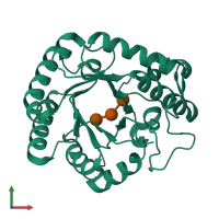 PDB entry 4wts coloured by chain, front view.