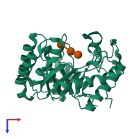 PDB entry 4wts coloured by chain, top view.