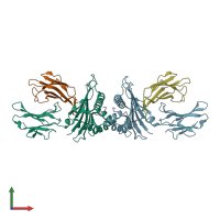 PDB entry 4wu7 coloured by chain, front view.