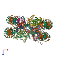 PDB entry 4wu8 coloured by chain, top view.