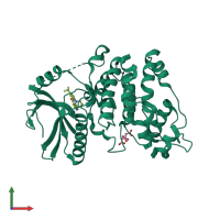 PDB entry 4wua coloured by chain, front view.