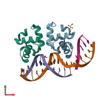 PDB entry 4wuh coloured by chain, front view.